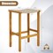 Rustic Wood Bar Stools Set | Natural Wood Color with Light Brown PE Rattan | Elevate Your Patio Experience